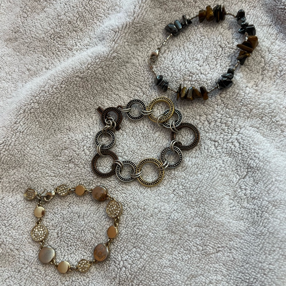 Bundle 3 Bracelet Set with Gold and Silver Accents
